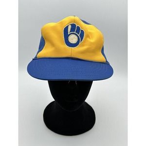 Vintage Milwaukee Brewers Mitt Logo - Made In The USA - Trucker SnapBack -read